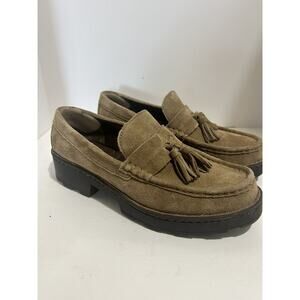 Born Women's Capri Tassel Loafer Tan Burnished Suede Size 8